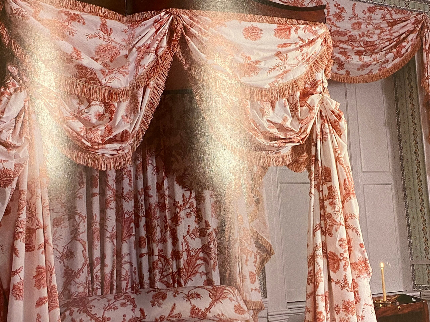 By Yd Scalamandre Grey Watkins Languedoc Charcoal Black White Botanic Fern and Thistle Southern France Toile Circa 1790 MSRP USD 364/y