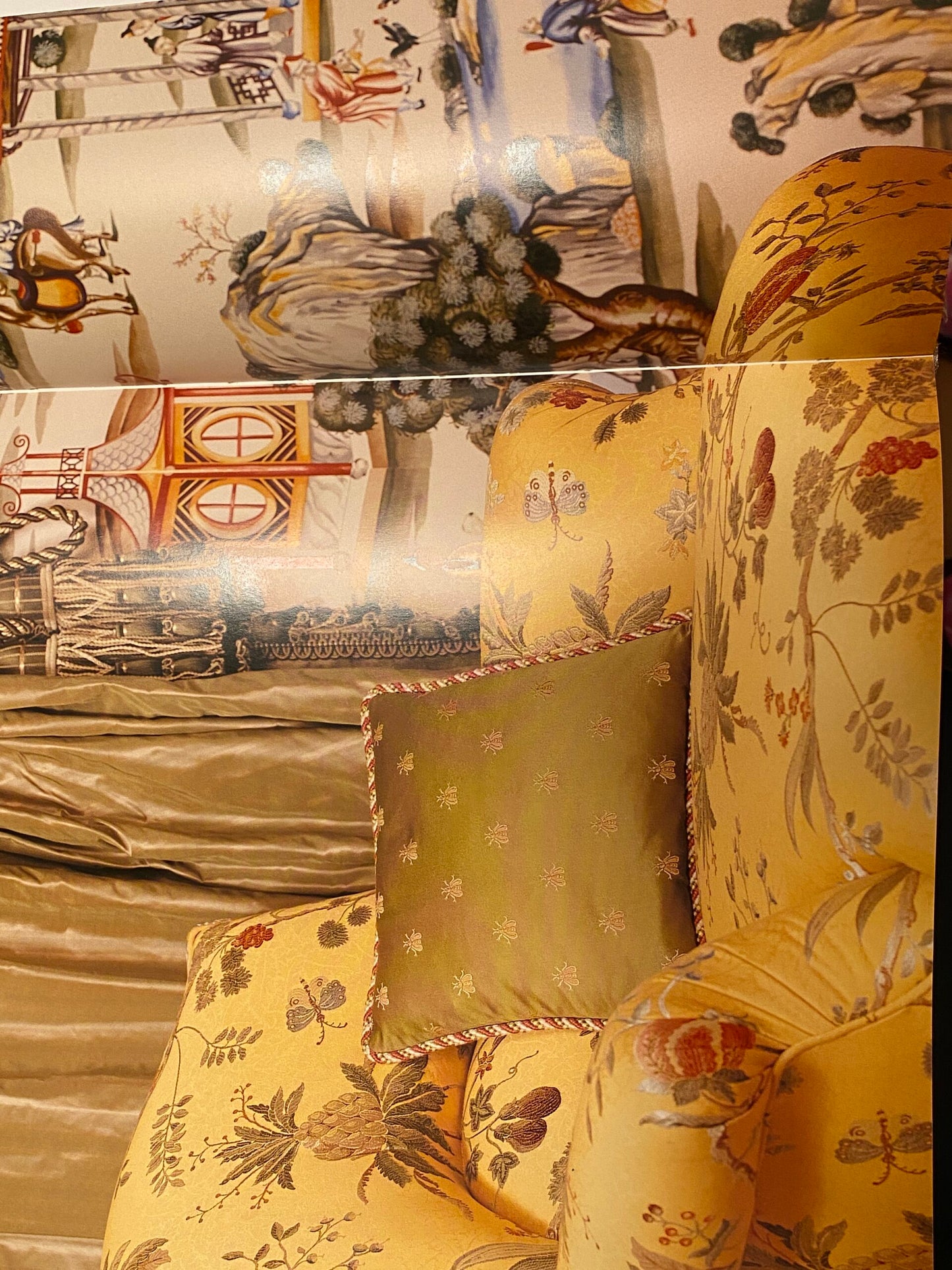 25 Berkbox52 2.4yds Scalamandre Colony La Perouse Multi on Ivory Pomegranate eggplant pineapple Fruits Floral Tree Foliage MSRP USD 578/Y