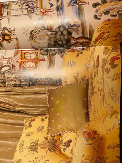 25 Berkbox52 2.4yds Scalamandre Colony La Perouse Multi on Ivory Pomegranate eggplant pineapple Fruits Floral Tree Foliage MSRP USD 578/Y