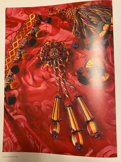 By Yard Scalamandre Muriel Silk Tassel Fringe Red Gold Green MSRP USD 159/Y