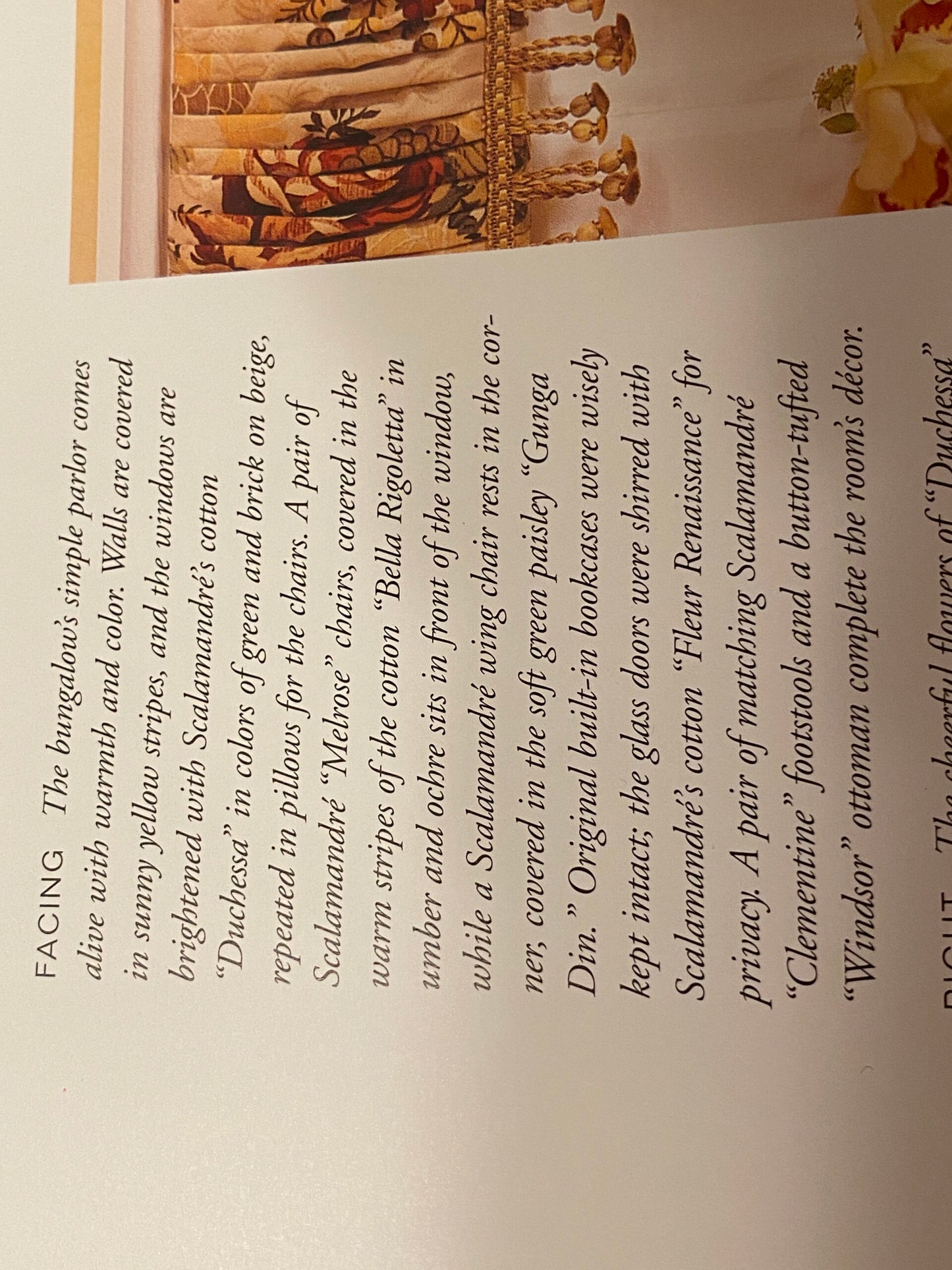 Scalamandre Duchessa Hand Printed Cotton Floral Print Coral and Plum on Putty