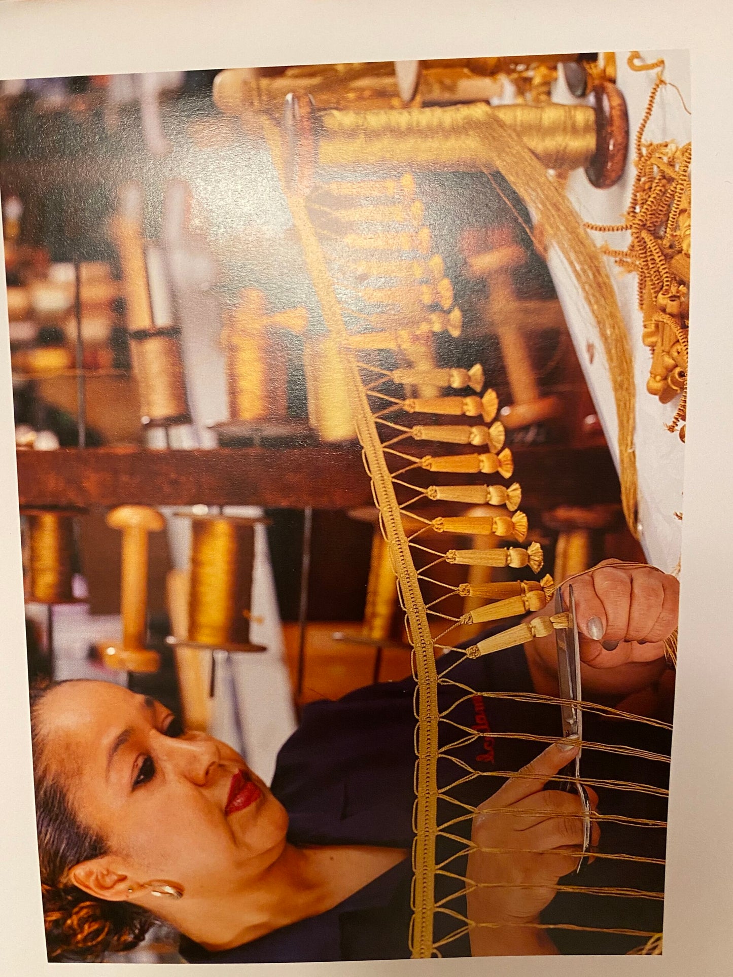 Scalamandre Lyon 100% Silk Tieback White Red Green Yellow, Blue