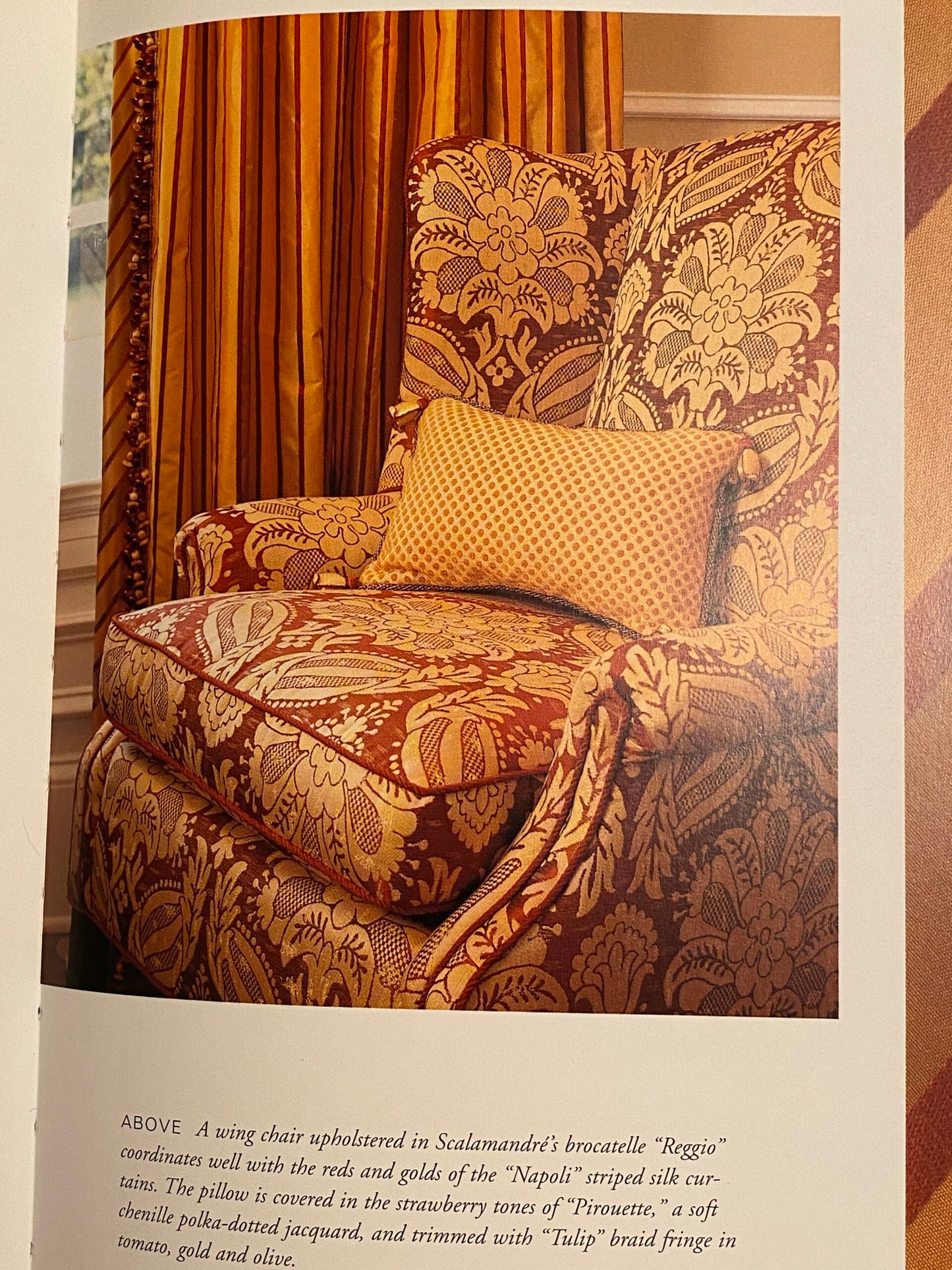 Scalamandre Napoli Stripe Wine &amp; Gold 100% Silk Taffeta MSRP USD 350/y