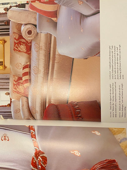 Scalamandre "monroe Bee" Silk Lampas Blue Red French Court 19th Century Empire Revival Neoclassical Empire Revival MSRP USD 312/Y