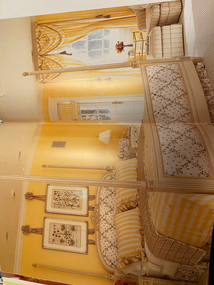 by yard Scalamandre Shimmer Silk Butter Gold Yellow Cream White Silk Taffeta Stripe MSRP USD192/y