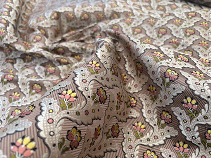 Special Order Scalamandre Tassinari & Chatel Royal Danceny Bois de Rose Brown Floral Historic Silk MSRP USD2960/y