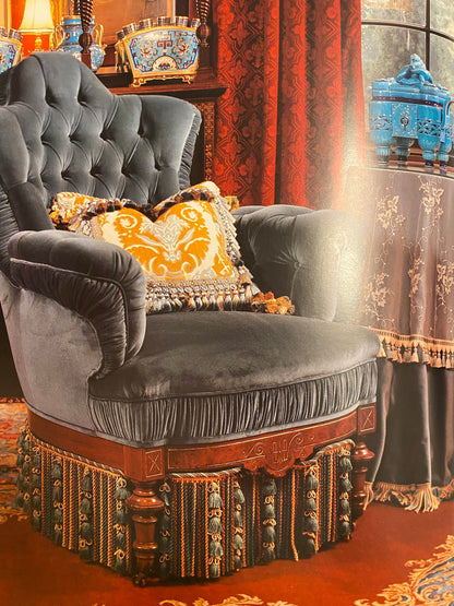 Scalamandre Lyric Buillion Fringe 100% Silk Coral &amp; Lime Pink and Green Heavy Bty MSRP USD 285/Y