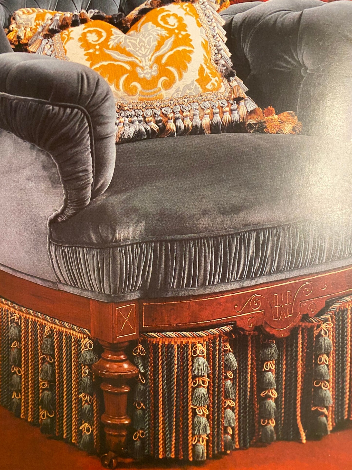 Scalamandre Lyric Buillion Fringe 100% Silk Coral &amp; Lime Pink and Green Heavy Bty MSRP USD 285/Y