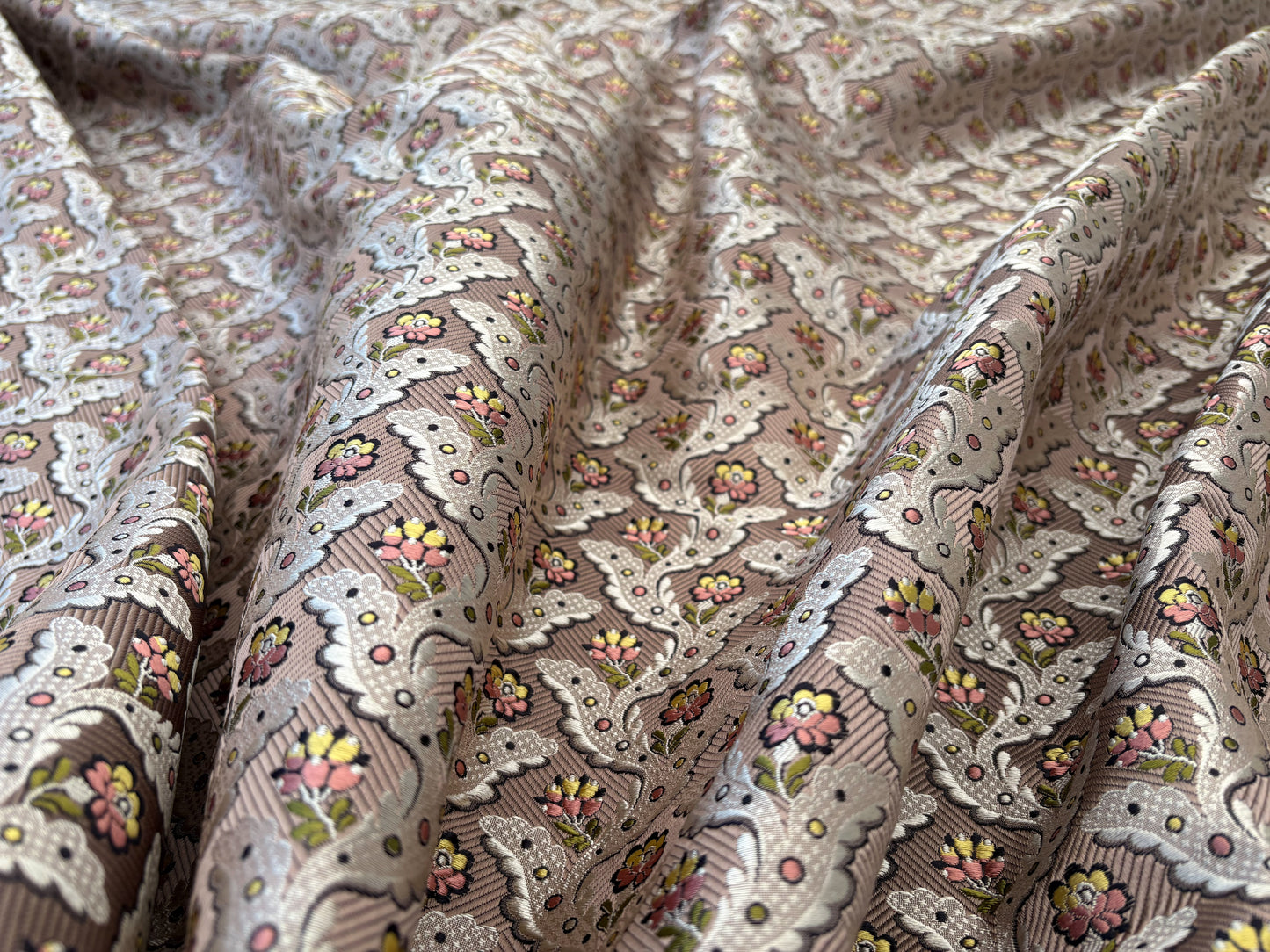 Special Order Scalamandre Tassinari & Chatel Royal Danceny Bois de Rose Brown Floral Historic Silk MSRP USD2960/y
