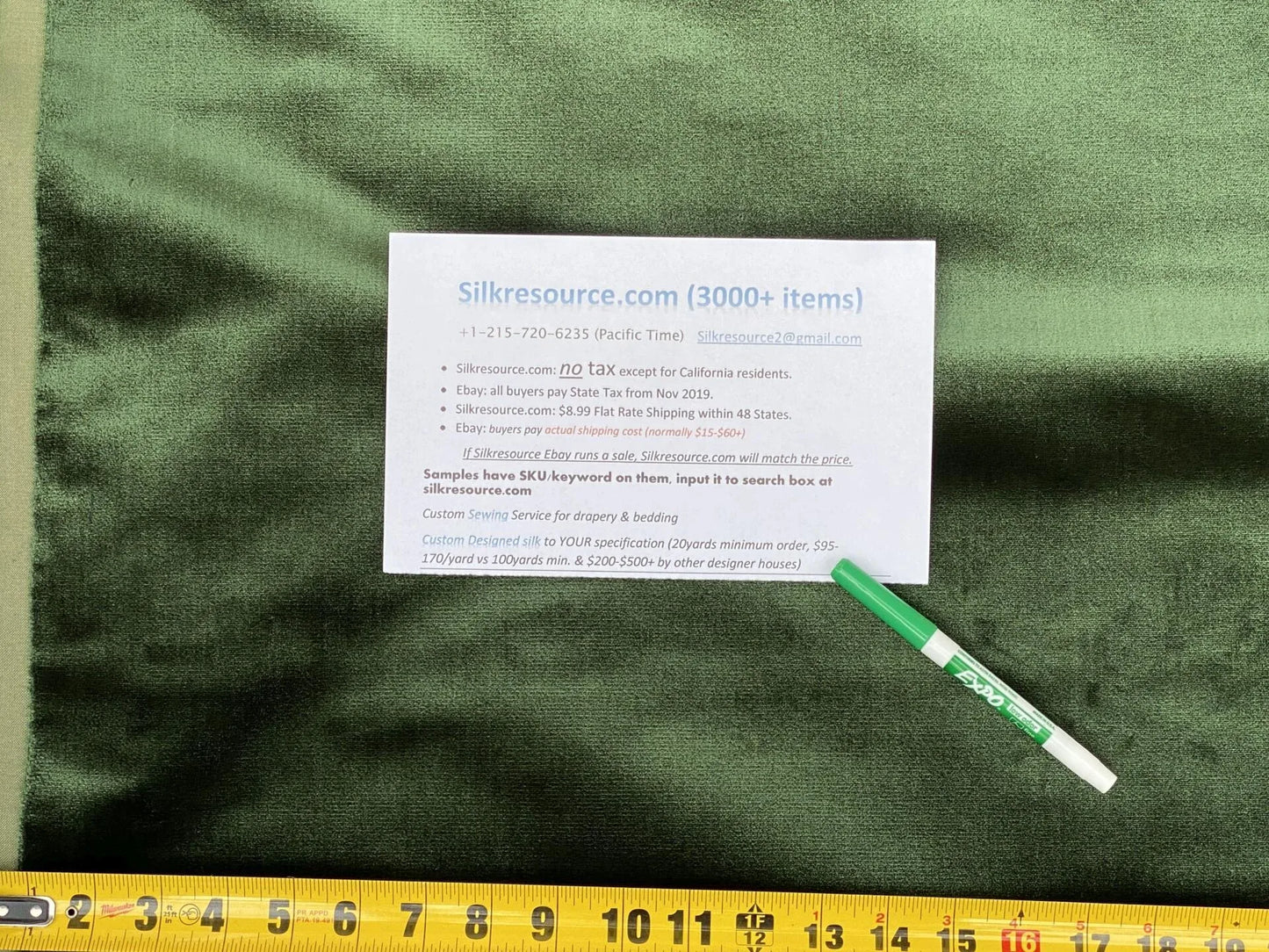 King's Silk Velvet Deep Emerald Green Heavy Duty! Highest Quality MSRP USD 700+/Y