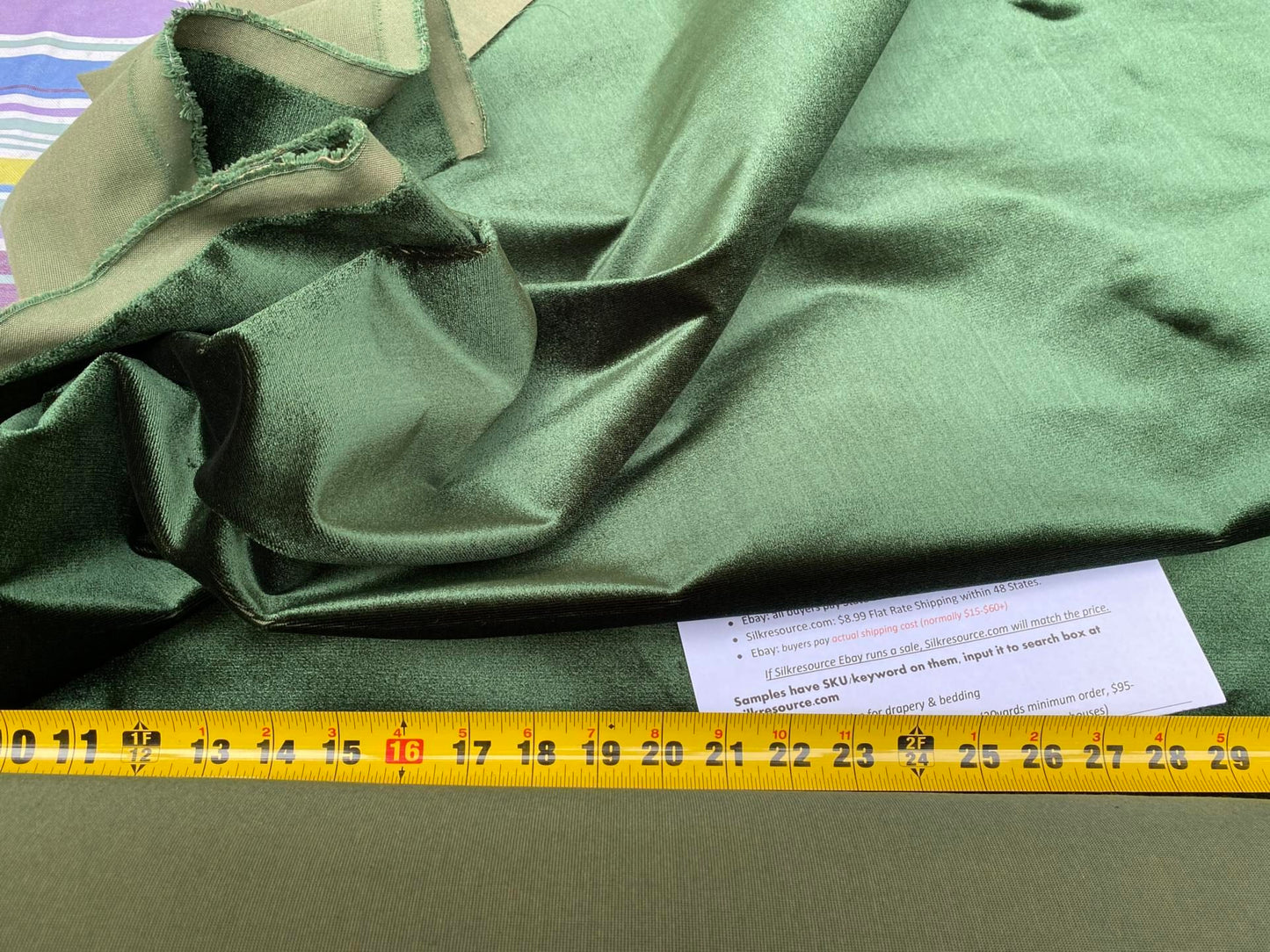 King's Silk Velvet Deep Emerald Green Heavy Duty! Highest Quality MSRP USD 700+/Y