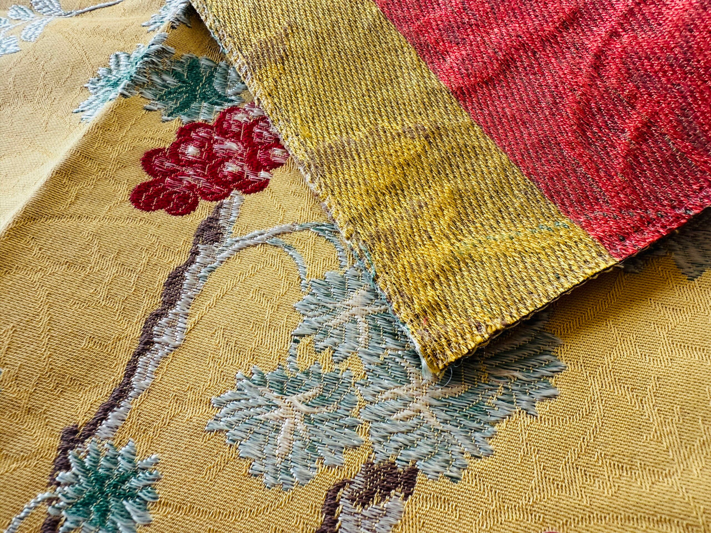 Special Order Scalamandre La Perouse White on Antique Gold Butterfly Pineapple Eggplant Pomegranate Jacobean Tree of life Floral  MSRP USD578/y