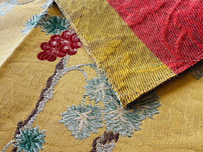 Special Order Scalamandre La Perouse White on Antique Gold Butterfly Pineapple Eggplant Pomegranate Jacobean Tree of life Floral  MSRP USD578/y