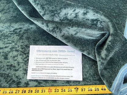 Mohair & Silk Velvet Seaweed Texture In Deep Seagreen Blue! Heavy Duty MSRP USD 1000+/Y