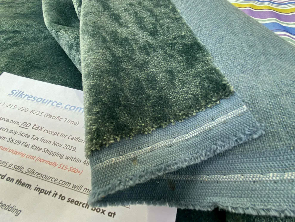 Mohair & Silk Velvet Seaweed Texture In Deep Seagreen Blue! Heavy Duty MSRP USD 1000+/Y
