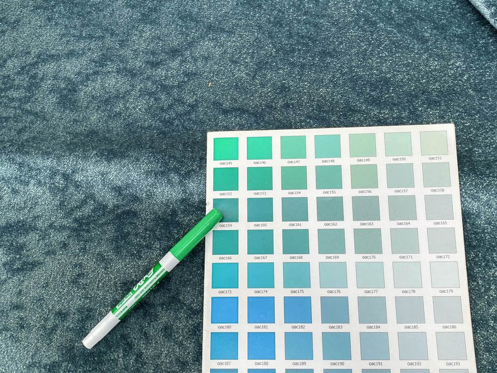 Mohair & Silk Velvet Seaweed Texture In Deep Seagreen Blue! Heavy Duty MSRP USD 1000+/Y