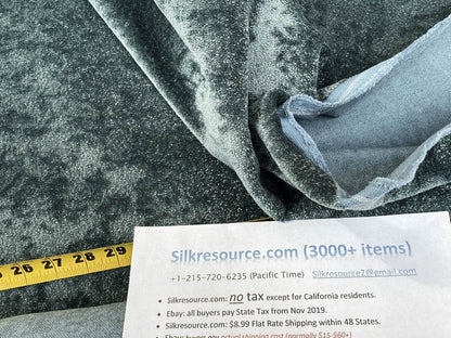 Mohair & Silk Velvet Seaweed Texture In Deep Seagreen Blue! Heavy Duty MSRP USD 1000+/Y