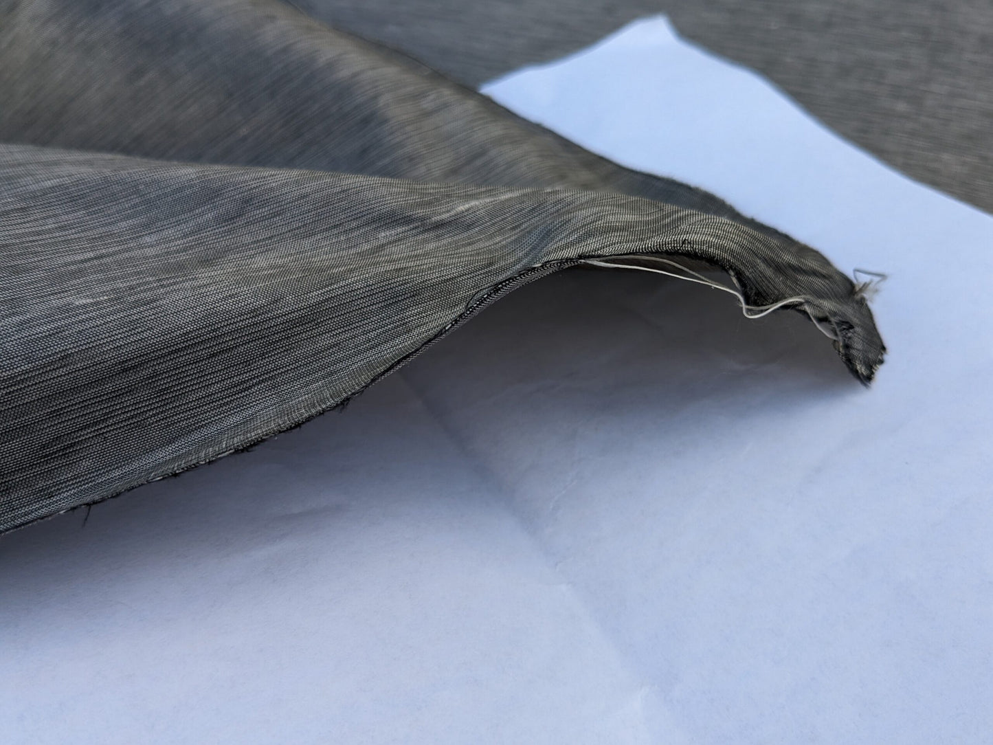 Scalamandre Diffusion Taffeta Steel Silver Grey Iridescent Silk Taffeta Texture MSRP USD294/y