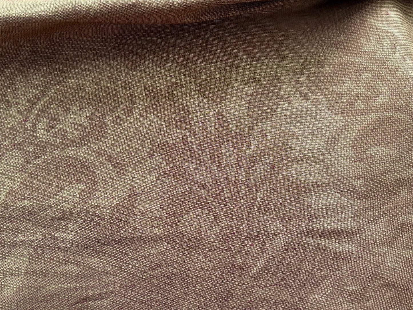 14 Berkbox39 Scalamandre Silk linen damask Alexandrine Gold Plum Red