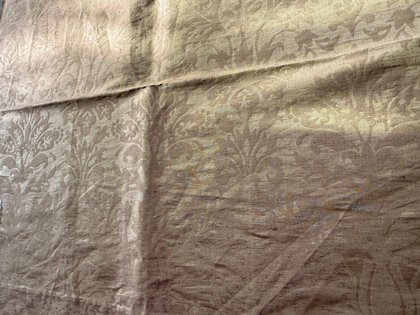 14 Berkbox39 Scalamandre Silk linen damask Alexandrine Gold Plum Red