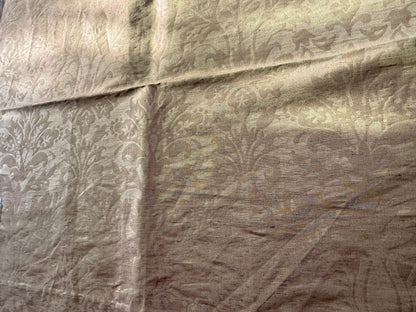 14 Berkbox39 Scalamandre Silk linen damask Alexandrine Gold Plum Red