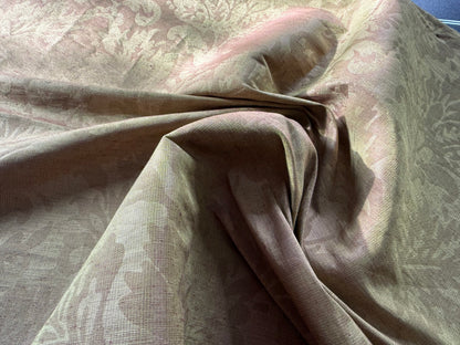 14 Berkbox39 Scalamandre Silk linen damask Alexandrine Gold Plum Red