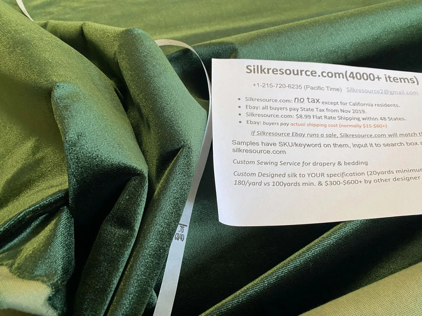 King's Silk Velvet Deep Emerald Green Heavy Duty! Highest Quality MSRP USD 700+/Y