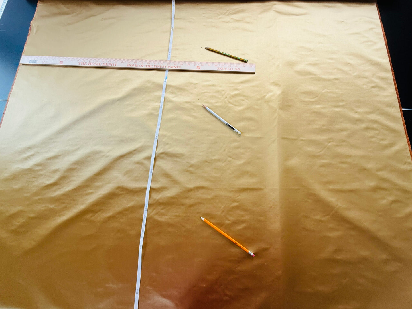 1.1 yards Brunschwig &amp; Fils Georges Satin Silk "honey" Gold MSRP USD 470/y Minor issue