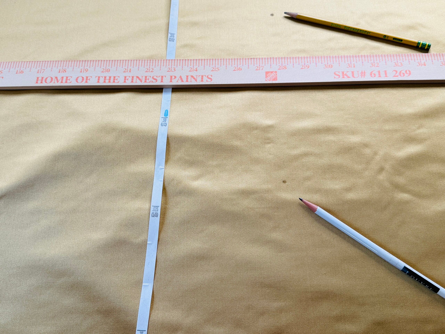 1.1 yards Brunschwig &amp; Fils Georges Satin Silk "honey" Gold MSRP USD 470/y Minor issue