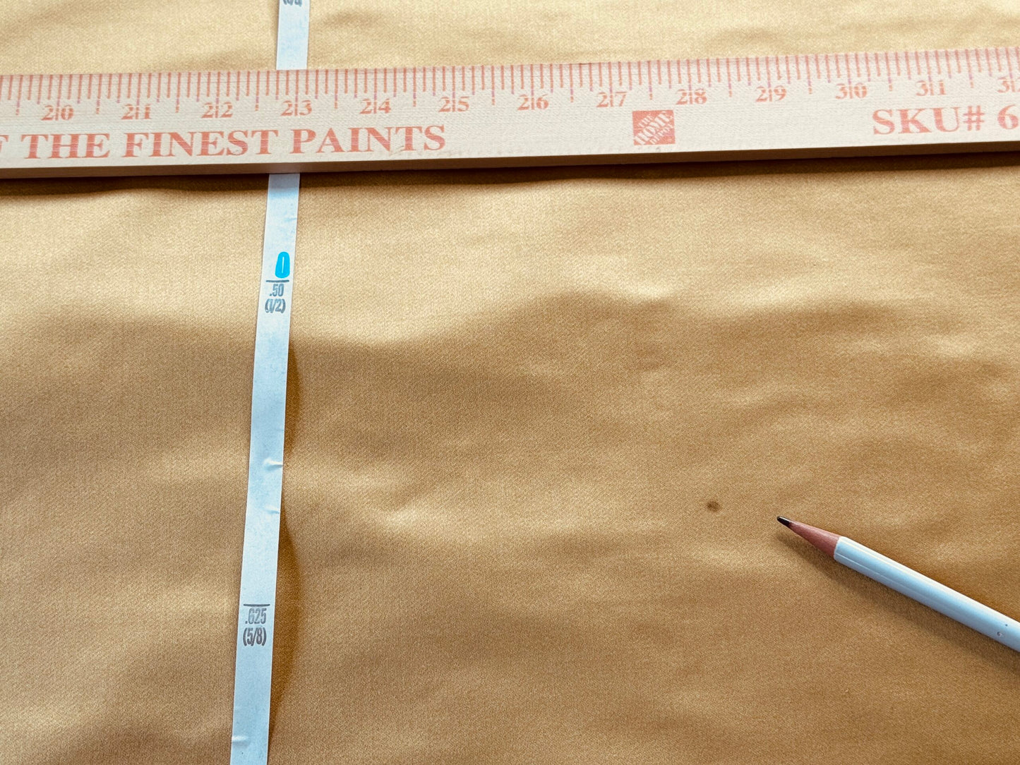 1.1 yards Brunschwig &amp; Fils Georges Satin Silk "honey" Gold MSRP USD 470/y Minor issue