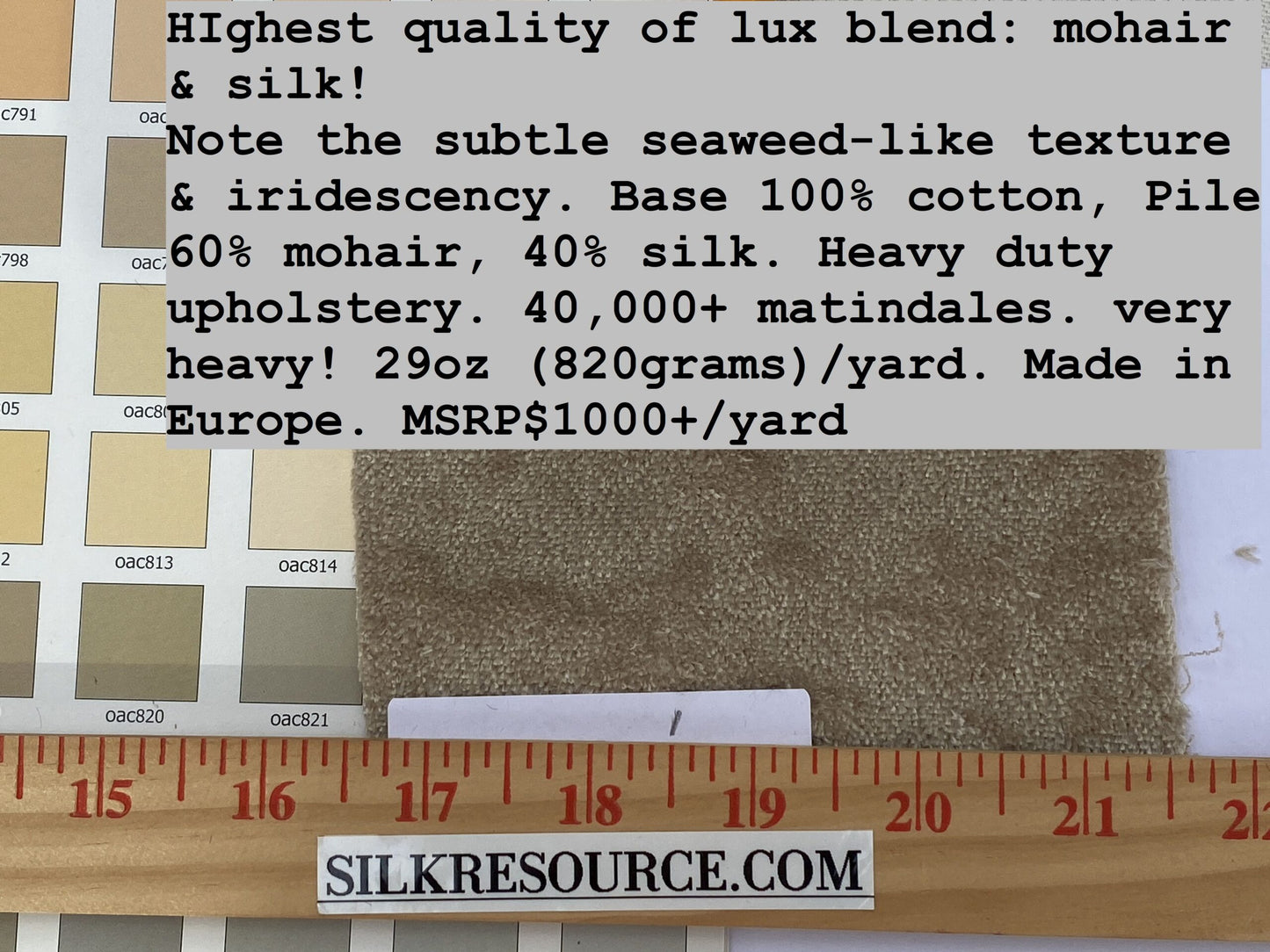 Mohair &amp; Silk Velvet Seaweed Texture In Sandstone Heavy Duty