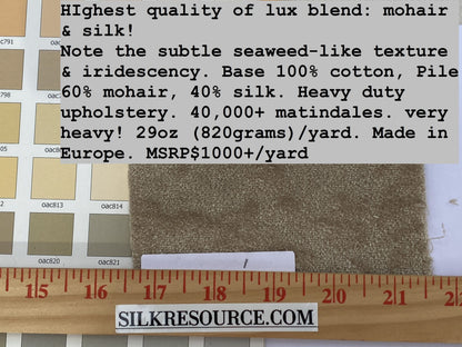 Mohair &amp; Silk Velvet Seaweed Texture In Sandstone Heavy Duty