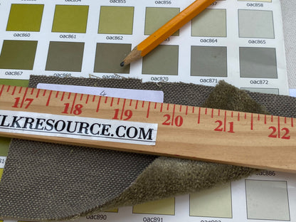 Mohair &amp; Silk Velvet Seaweed Texture In Heather Green Heavy Duty