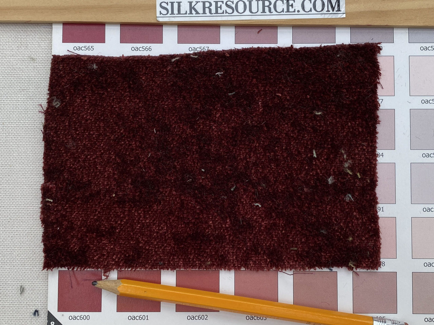 Mohair &amp; Silk Velvet Seaweed Texture In Deep Wine Red Burgundy Heavy Duty