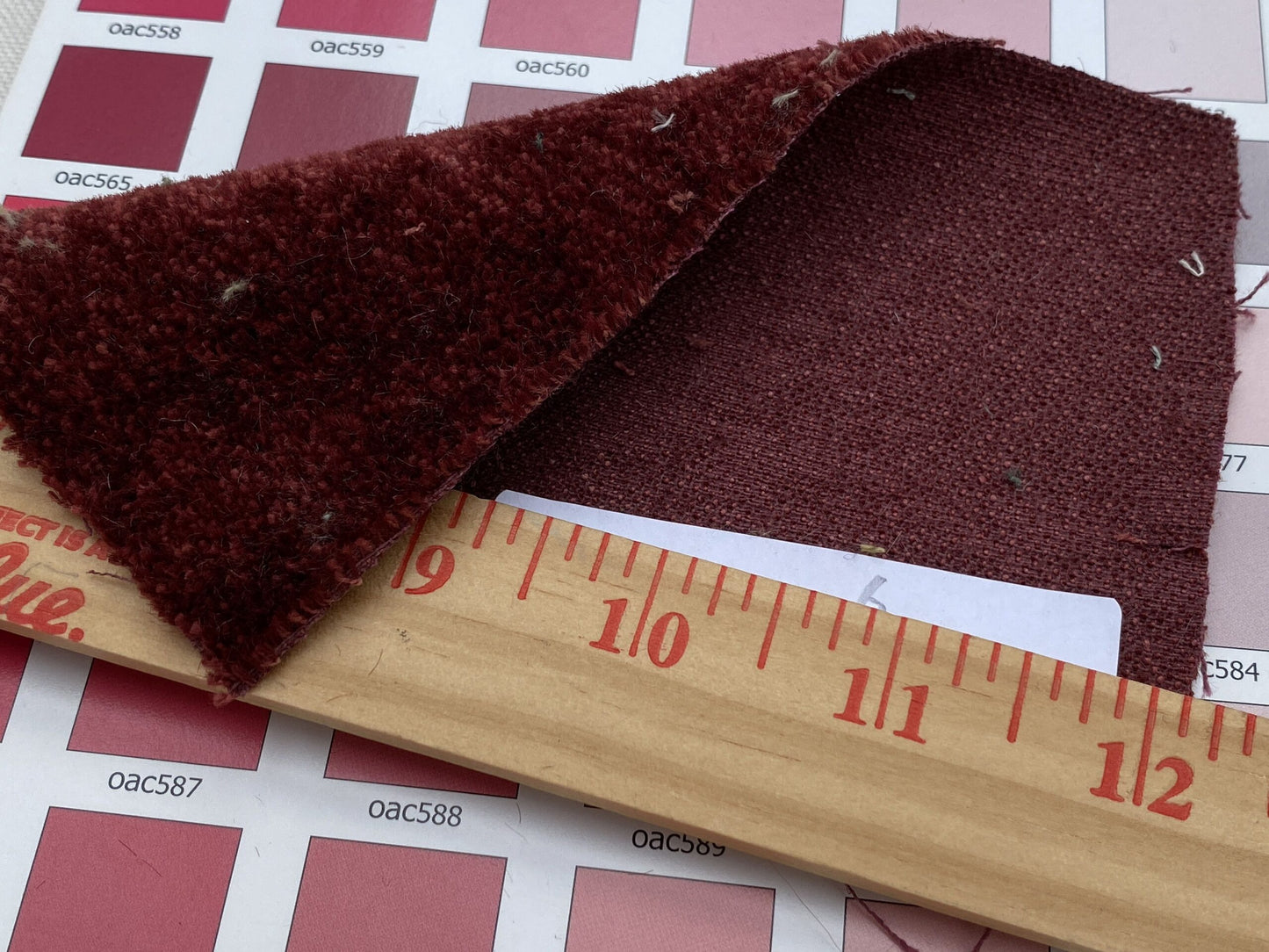 Mohair &amp; Silk Velvet Seaweed Texture In Deep Wine Red Burgundy Heavy Duty