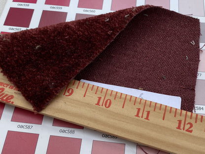 Mohair &amp; Silk Velvet Seaweed Texture In Deep Wine Red Burgundy Heavy Duty