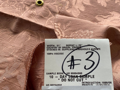 Scalamandre Delacroix Rose Viscose Damask Historic MSRP USD 596/y