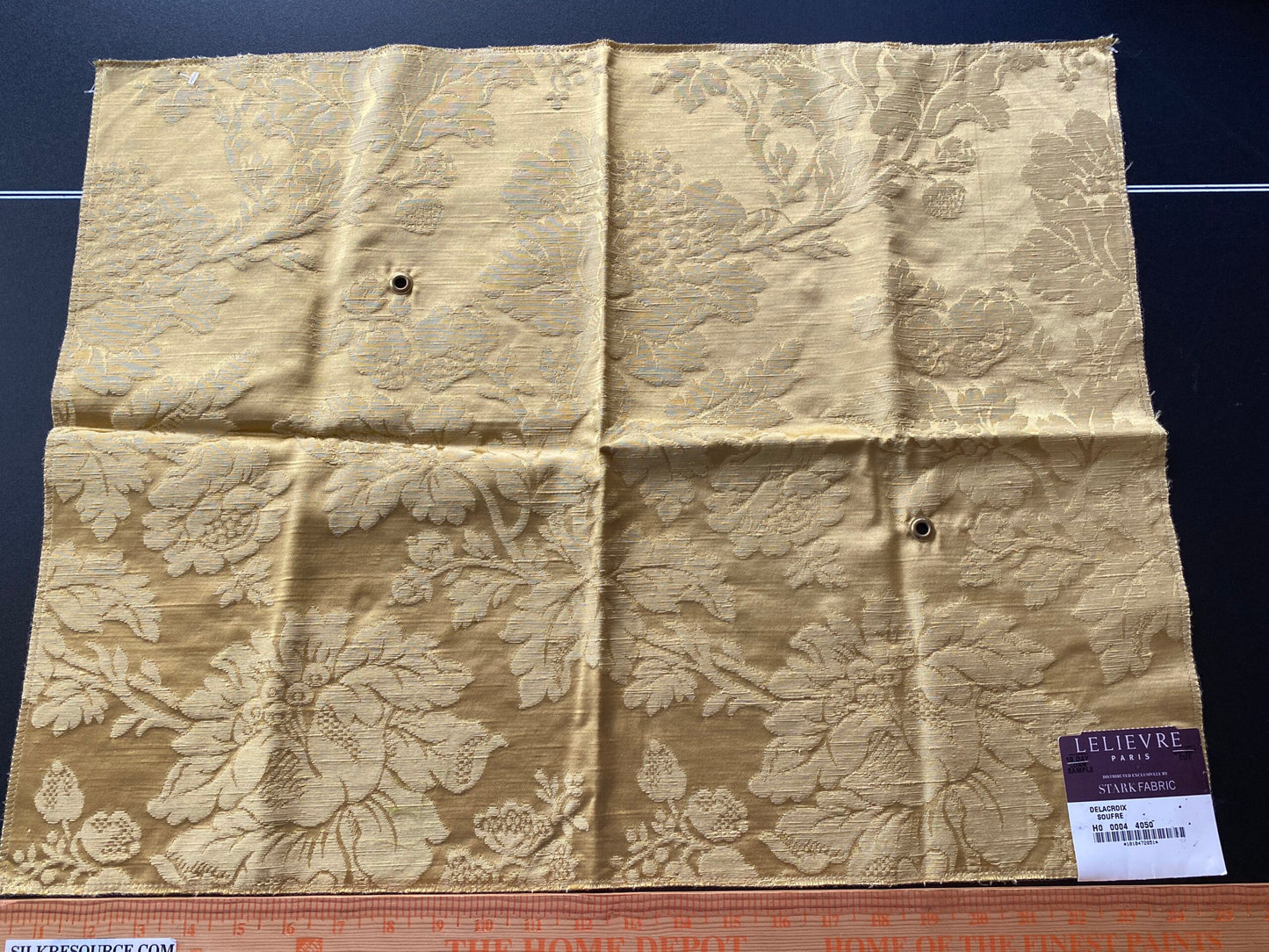 Scalamandre Delacroix Soufre Yellow Viscose Damask Historic MSRP USD 596/y