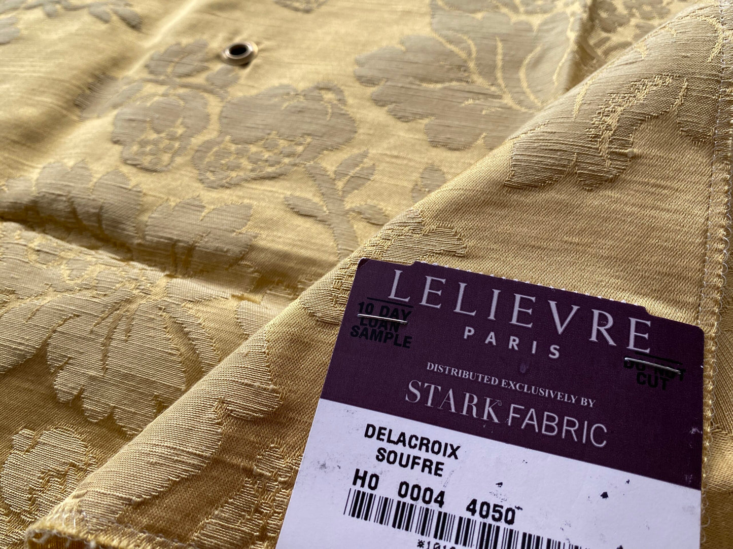 Scalamandre Delacroix Soufre Yellow Viscose Damask Historic MSRP USD 596/y