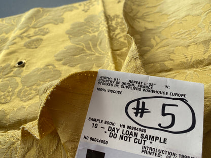 Scalamandre Delacroix Soufre Yellow Viscose Damask Historic MSRP USD 596/y