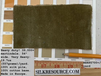Queen's Silk Velvet Muted Sage Green Radiance Highest Quality Heavy 39,000+ martindale MSRP USD 728/Yard