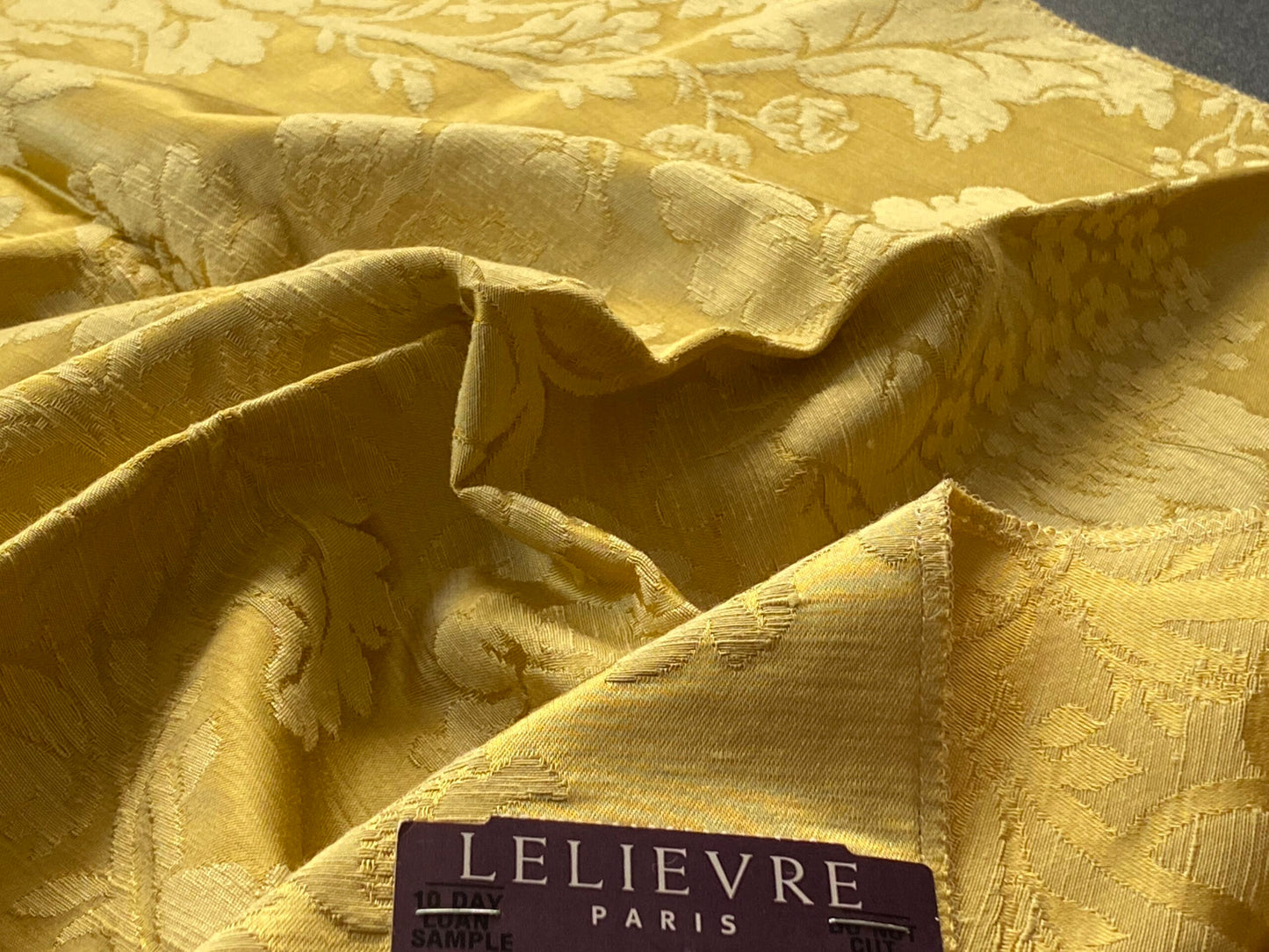 Scalamandre Delacroix Soufre Yellow Viscose Damask Historic MSRP USD 596/y