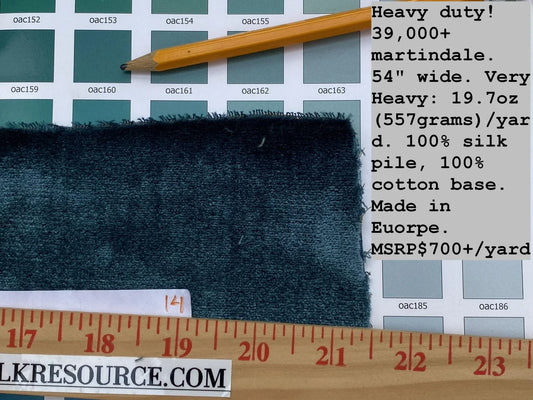 King's Silk Velvet Peacock Blue Radiance Heavy! Highest Quality MSRP USD 700+/Y