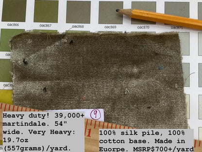 Queen's Silk Velvet Muted Sage Green Radiance Highest Quality Heavy 39,000+ martindale MSRP USD 728/Yard