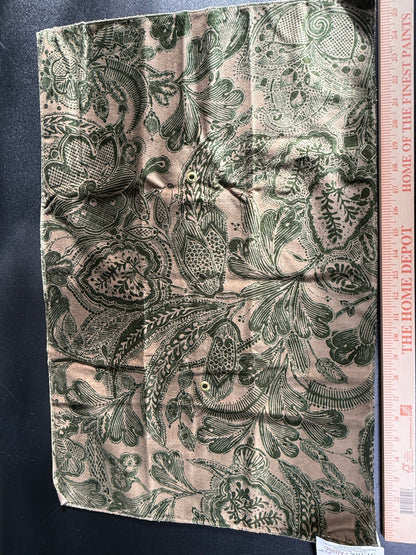 Scalamandre Fonthill Cranbrook Printed Velvet Forest Rich Emerald Green Printed Renaissance Floral Jacobean MSRP USD368/Y