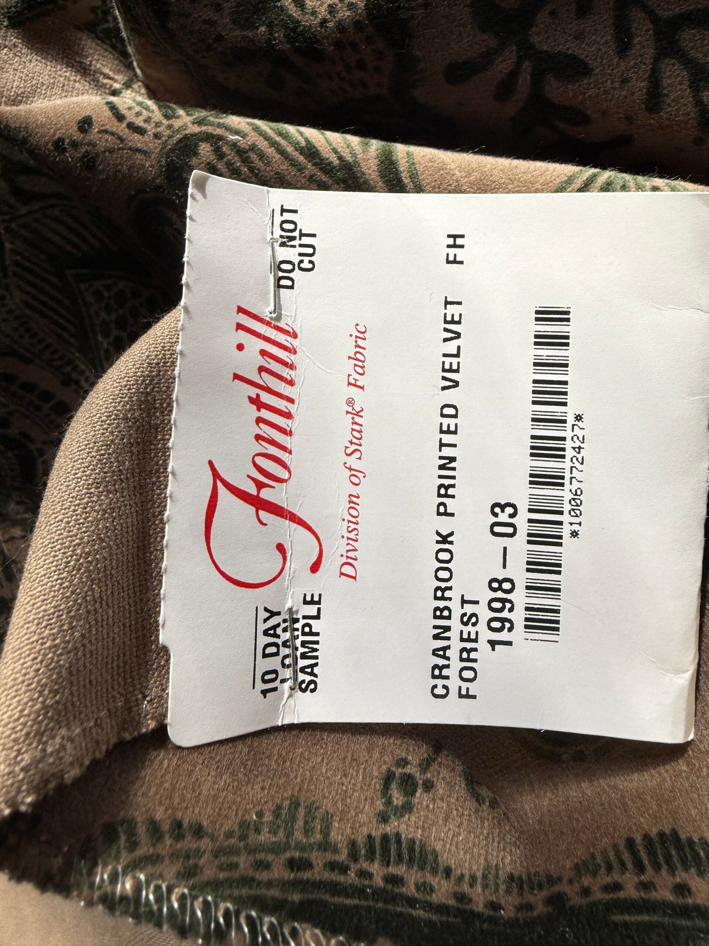 Scalamandre Fonthill Cranbrook Printed Velvet Forest Rich Emerald Green Printed Renaissance Floral Jacobean MSRP USD368/Y