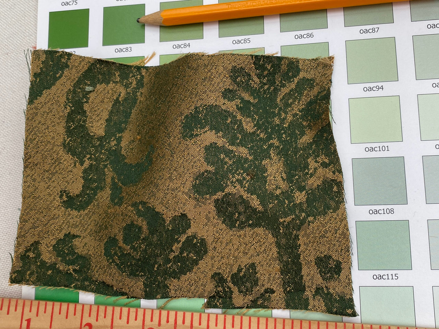 Chinoisery Flower in Vase Bronze Age 100% Silk Damask Emerald Deep Green Radiance! Highest Quality MSRP USD 400+/Yard