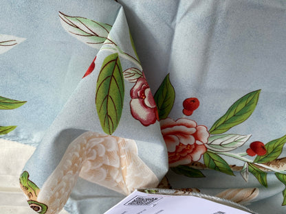 Brunschwig &amp; Fils  Kanchou Cotton Print Wave Cotton Blue MSRP USD596/y