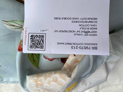 Brunschwig &amp; Fils  Kanchou Cotton Print Wave Cotton Blue MSRP USD596/y