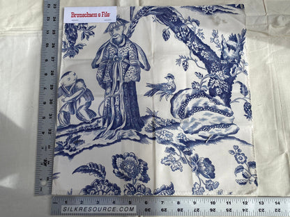 Brunschwig & Fils  Marcel Print Navy Cotton Blue and White MSRP USD242/y